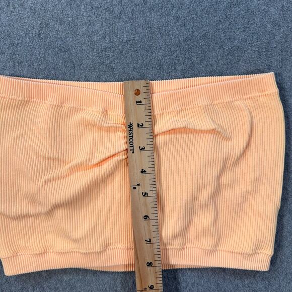 American Eagle Ribbed Tube Top Cropped Orange Size L/XL Stretch Strapless Summer - Picture 4 of 6